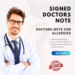 Doctors Note for Allergies Template PDF Printable